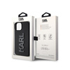 Karl Lagerfeld 3D gumi csillogó logó - iPhone 15 tok (fekete)