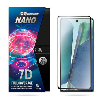 Crong 7D Nano Flexible Glass - Verre hybride 9H incassable pour l'ensemble de l'écran du Samsung Galaxy Note 20
