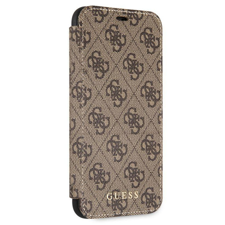 Guess Booktype 4G Charms Collection - Coque pour iPhone 11 Pro Max avec porte-cartes (marron)