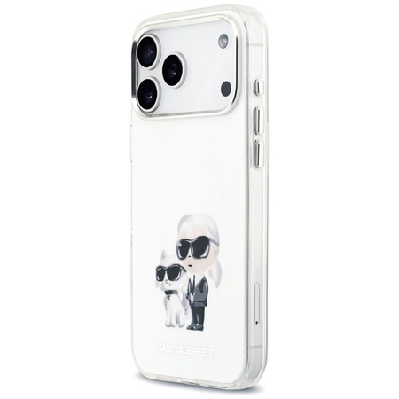 Karl Lagerfeld IML Aquarelle Karl & Choupette & Logo MagSafe - Hülle für iPhone 17 Pro Max (weiß)