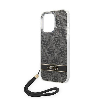 Guess 4G Print Cord - Hülle für iPhone 14 Pro Max (Schwarz)