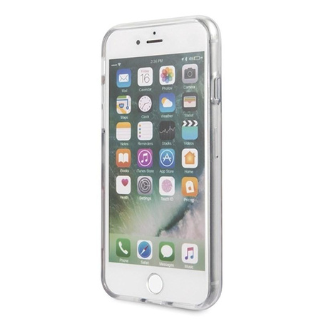 Karl Lagerfeld Iconic Karl - pouzdro pro iPhone SE 2020 / 8 / 7 (stříbrné třpytivé)