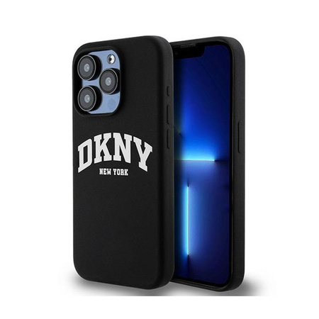 DKNY Liquid Silicone White Printed Logo MagSafe - iPhone 15 Pro Case (black)