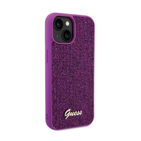 Guess Disco Metal Script - pouzdro pro iPhone 15 (fuchsiová)