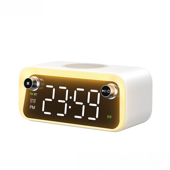 WEKOME Beluga D6 Dream - Multifunkcionális vezeték nélküli hangszóró / FM rádió induktív töltéssel 15W MagSafe (fehér)