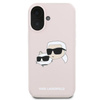 Karl Lagerfeld Silicone Double Heads Print MagSafe – Pouzdro iPhone 16 Plus (růžové)