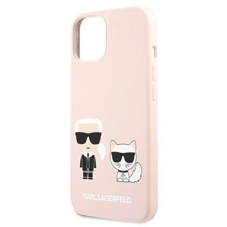 Karl Lagerfeld Slilicone Karl & Choupette - Coque pour iPhone 13 Mini (rose)