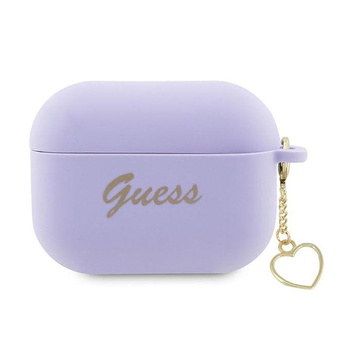Guess Silicone Heart Charm - AirPods Pro 2 Case (purple)