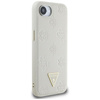 Guess szemcsés Hot Stamp Peony Triangle Logo MagSafe - tok iPhone 16e (bézs)