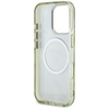 Guess Glitter Flowers Triangle Buttons MagSafe - Etui do iPhone 16 Pro Max (zielony)