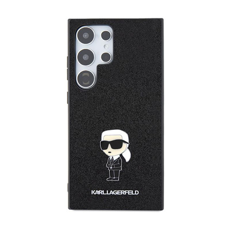 Karl Lagerfeld Fix Glitter Iconic Logo fém kitűző - Samsung Galaxy S24 Ultra tok (fekete)