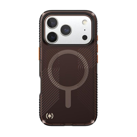 Speck Presidio Lux Grip MagSafe - Custodia per iPhone 17 Pro (tonalità di lusso opaca/arancione)