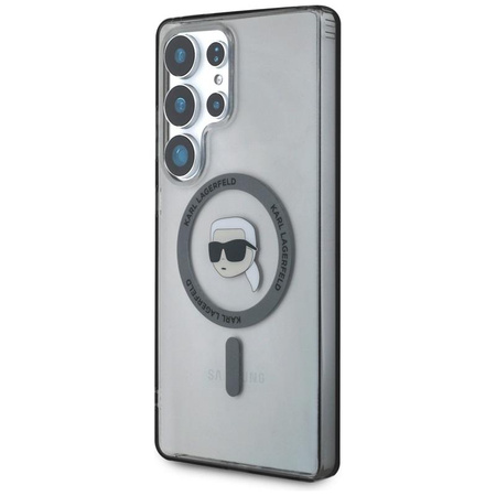 Karl Lagerfeld Button Karl Head Printed Logo MagSafe - Pouzdro pro Samsung Galaxy S25 Ultra (Černé)