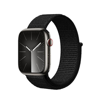 Crong Nylon Reflex - Sportarmband für Apple Watch 38/40/41/42 mm (Schwarz)