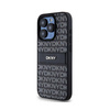 DKNY Leather Mono Stripe & Metal Logo - Coque pour iPhone 15 Pro Max (noir)