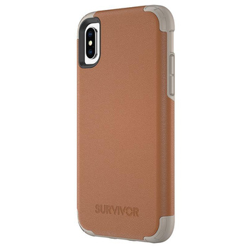 Griffin Survivor Prime Leder - Gepanzerte Hülle für iPhone X (braun)