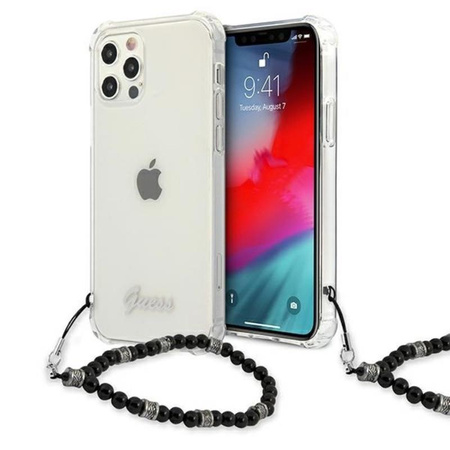 Guess Black Pearl Strap - Hülle iPhone 12 / iPhone 12 Pro (Transparent)