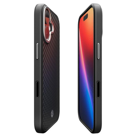 Spigen Enzo Aramid T Mag MagSafe - Hülle für iPhone 17 (Black/Silver)