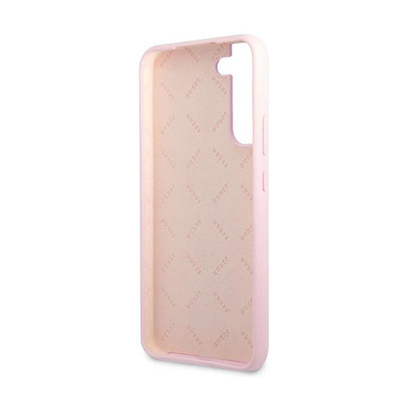 Guess Silicone Script Metal Logo - Hülle für Samsung Galaxy S22+ (Rosa)
