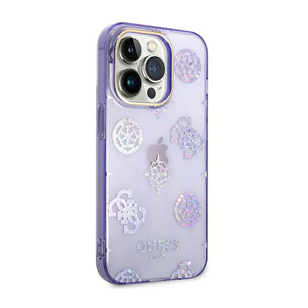 Guess Peony Glitter Tasche - iPhone 14 Pro Max Tasche (Flieder)