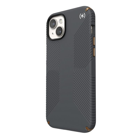 Speck Presidio2 Grip Magsafe - Coque iPhone 15 Plus / iPhone 14 Plus (Gris anthracite / Bronze froid / Blanc)