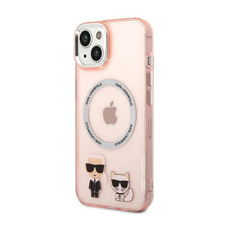 Karl Lagerfeld Karl&Choupette Aluminium MagSafe - Hülle für iPhone 14 Plus (Pink)