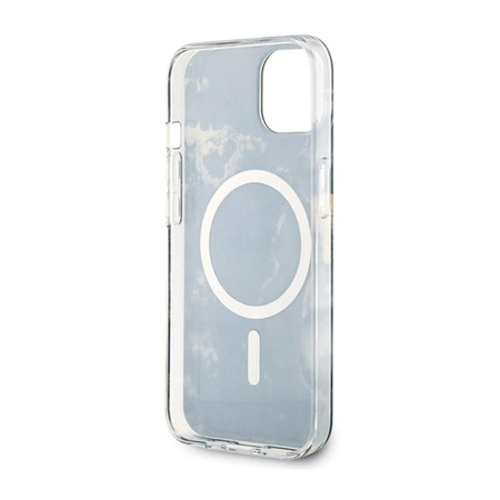 Guess Golden Marble MagSafe - Schutzhülle für iPhone 14 Plus (Schwarz)