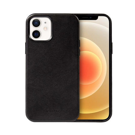 Crong Essential Cover - iPhone 12 / iPhone 12 Pro eco bőr tok (fekete)