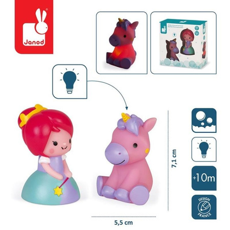 Janod - Prinzessin und leuchtendes Einhorn Badefigurenset