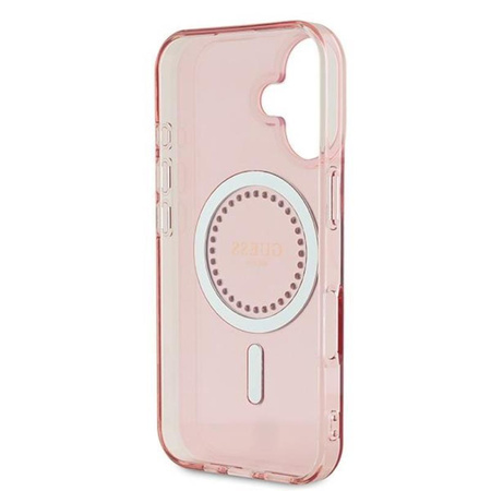 Guess IML strasszos MagSafe - iPhone 16 tok (rózsaszín)