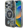 Guess Glitter Flowers Triangle Buttons MagSafe - tok iPhone 16 Pro Max (fekete)