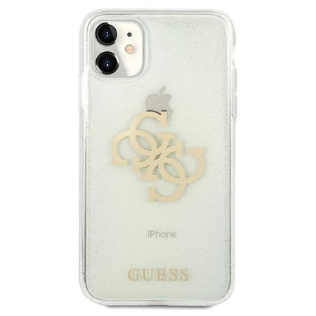 Guess Glitter 4G Big Logo - iPhone 11 Hülle (Transparent)