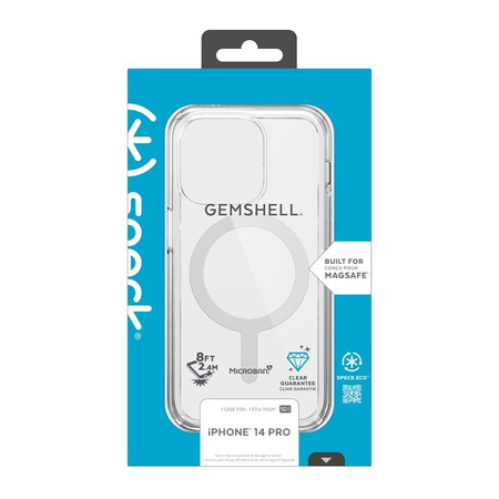 Speck Gemshell + MagSafe - pouzdro pro iPhone 14 Pro s polovičním MICROBANem (čiré)