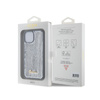 Guess Paillettenschrift Metall - iPhone 15 Tasche (silber)