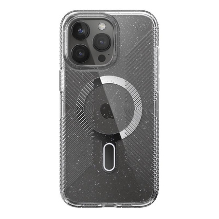 Speck Presidio Lux Grip ClickLock & Magsafe - Etui iPhone 15 Pro Max (Clear / Chrome Finish / Serene Silver)