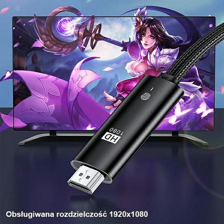 USAMS US-SJ442 - Kabel HDMI - Lightning 2 m (černý)