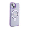 Guess Ring Stand Script Glitter MagSafe - iPhone 15 Plus tok (lila)