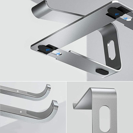 Crong AluBench - Support pour ordinateur portable en aluminium (argent)