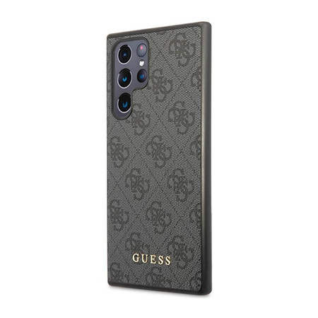 Guess 4G Metal Logo - pouzdro pro Samsung Galaxy S23 Ultra (šedé)