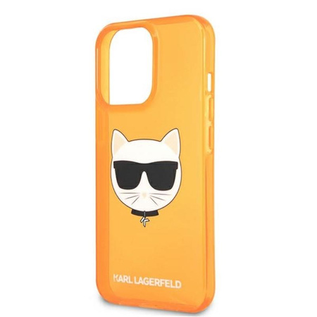 Karl Lagerfeld Choupette Head - iPhone 13 Pro Tasche (fluo orange)