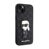 Karl Lagerfeld Saffiano Monogram NFT Ikonik - Tasche für iPhone 14 Plus (Schwarz)