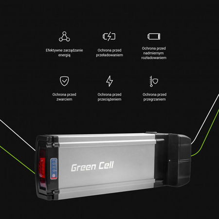 Green Cell - E-Bike battery with charger 36V 12Ah 432Wh Li-Ion RCA
