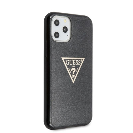 Pouzdro Guess Solid Glitter Triangle - iPhone 11 Pro (černé)
