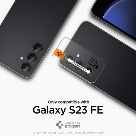 Spigen Optik Pro GLAS.TR EZ Fit kameravédő 2-Pack - Lencsevédő üveg Samsung Galaxy S23 FE készülékhez (2 db) (Fekete)