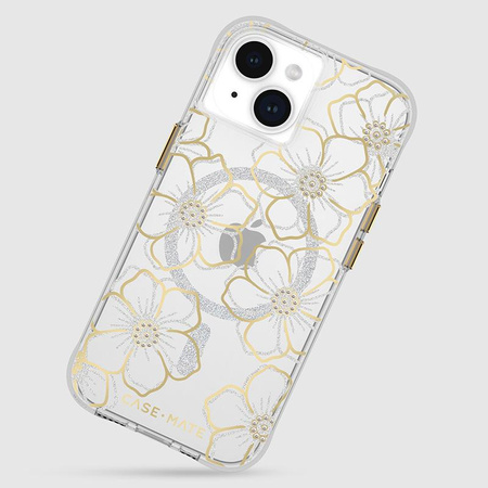 Case-Mate Floral Gems MagSafe - iPhone 15 Tasche (Gold)