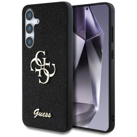 Guess Fixed Glitter Big 4G Metal Logo - étui pour Samsung Galaxy S25 (noir)