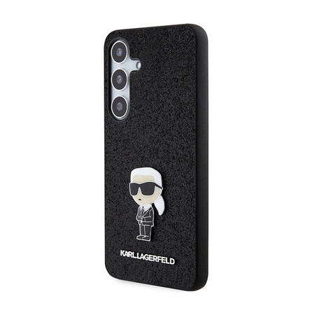 Karl Lagerfeld Fixed Glitter Iconic Logo Metal Pin - pouzdro pro Samsung Galaxy S24+ (černé)