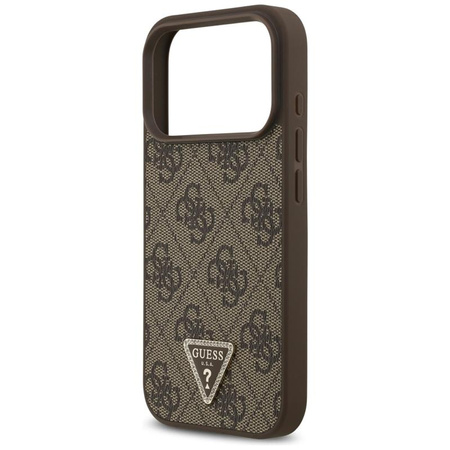 Guess Leather 4G Triangle Strass MagSafe - Case iPhone 17 Pro (brown)