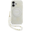 Guess IML Flowers Electro Pearl Strap MagSafe - Hülle iPhone 17 (weiß)
