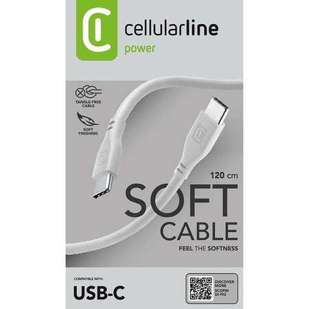 Cellularline Soft Cable - USB-C to USB-C cable 1.2 m (grey)